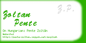zoltan pente business card